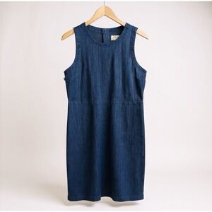 J.Crew Shift Dress Women's 10 Blue‎ Denim Medium Wash Stretch Sleeveless